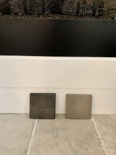 Customer photo review of MantelX Concrete Fireplace Shelves - SAMPLES