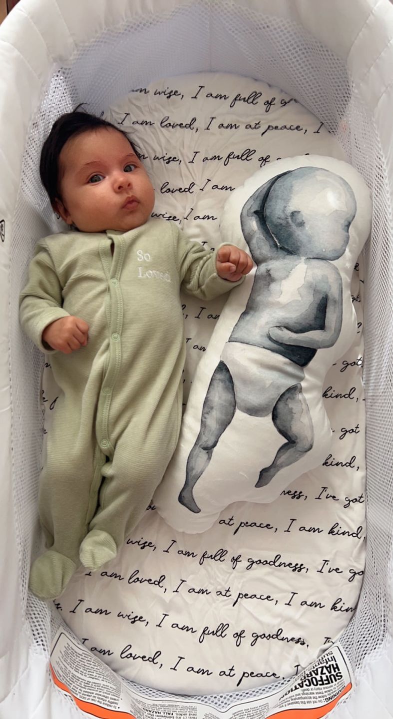 Customer photo review of Birth Pillow Watercolor Three