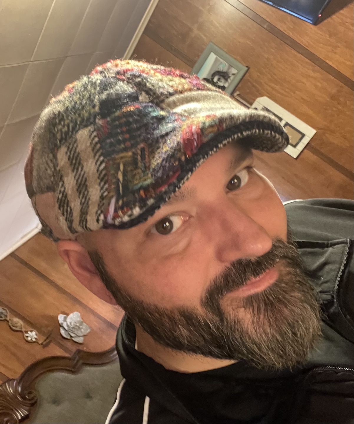 Customer photo review of Erin Cap Patchwork Tweed