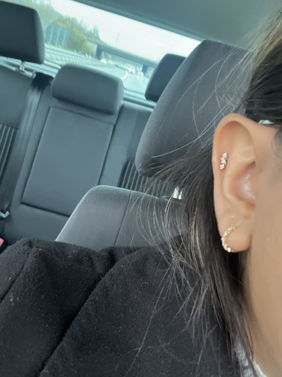 Customer photo review of Diamond Leaves Piercing | Titan