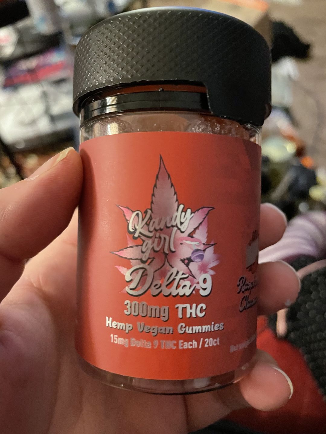 Customer photo review of Delta 9 THC Gummies Raspberry Cheesecake 300MG