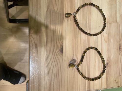 Customer photo review of Enduring Patience - Tiger Eye Anklet