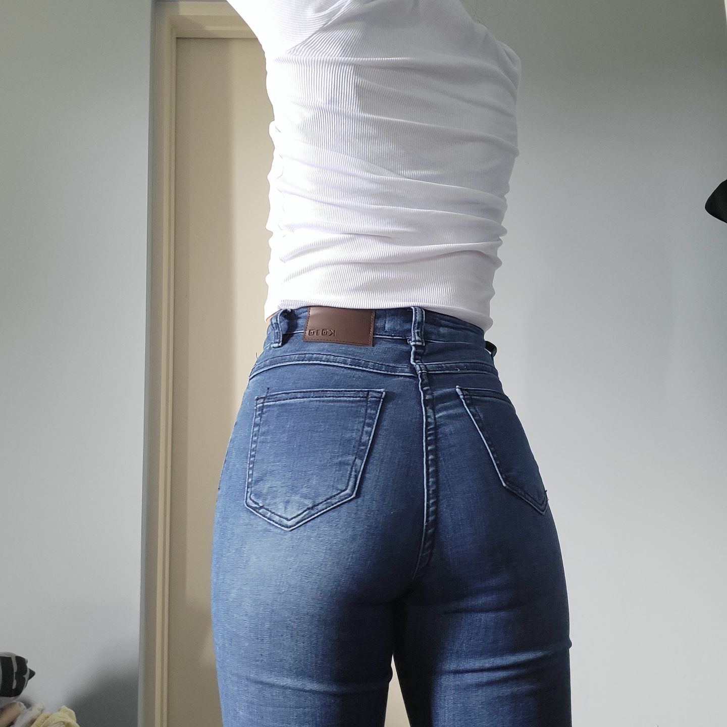 Customer photo review of Impact High Waisted Skinny Jeans - Black