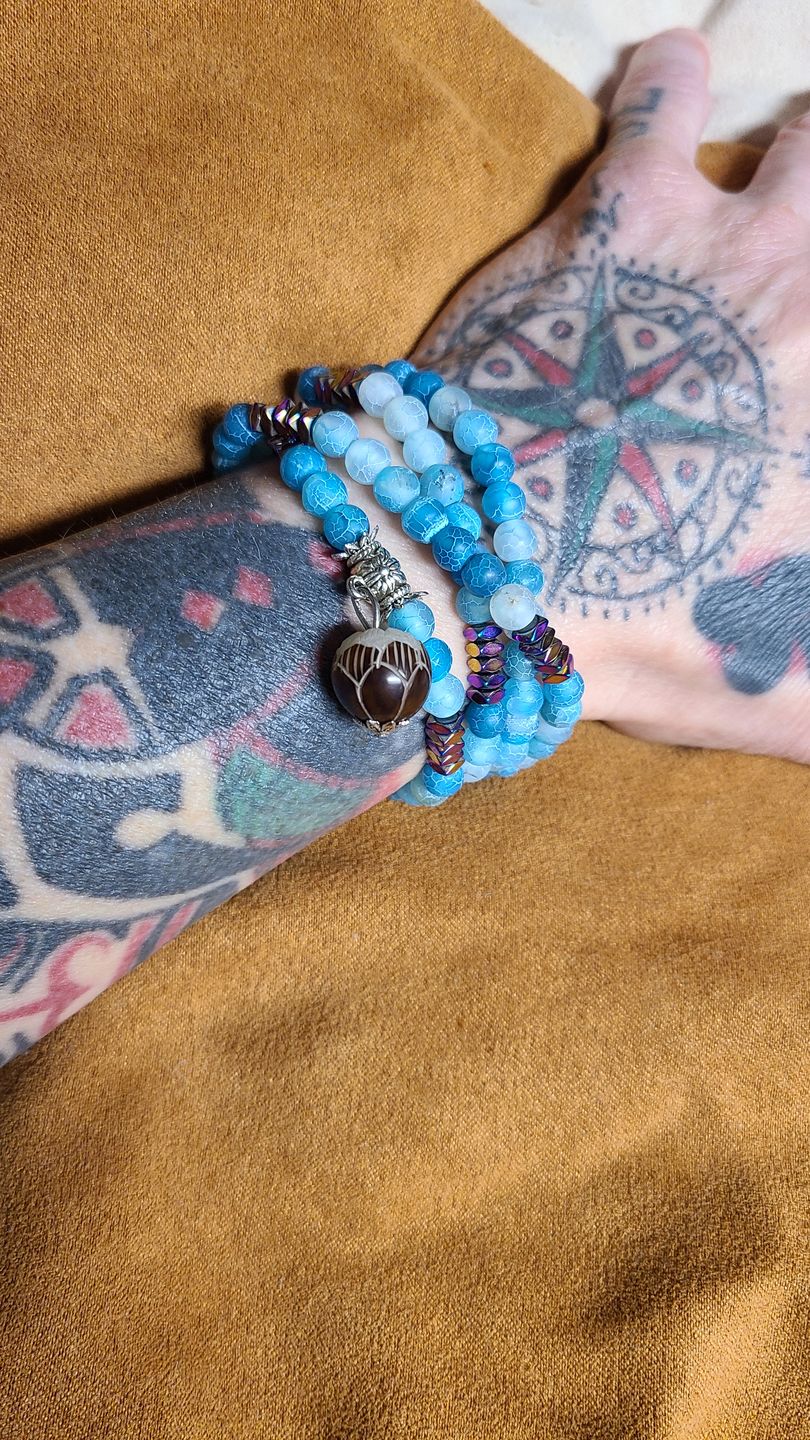 Customer photo review of Relaxing Blue Onyx Stone Mala