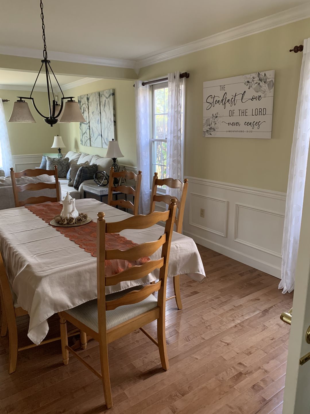 Customer photo review of Lamentations 3:22 The Steadfast Love Of The Lord Never Ceases Canvas Wall Art