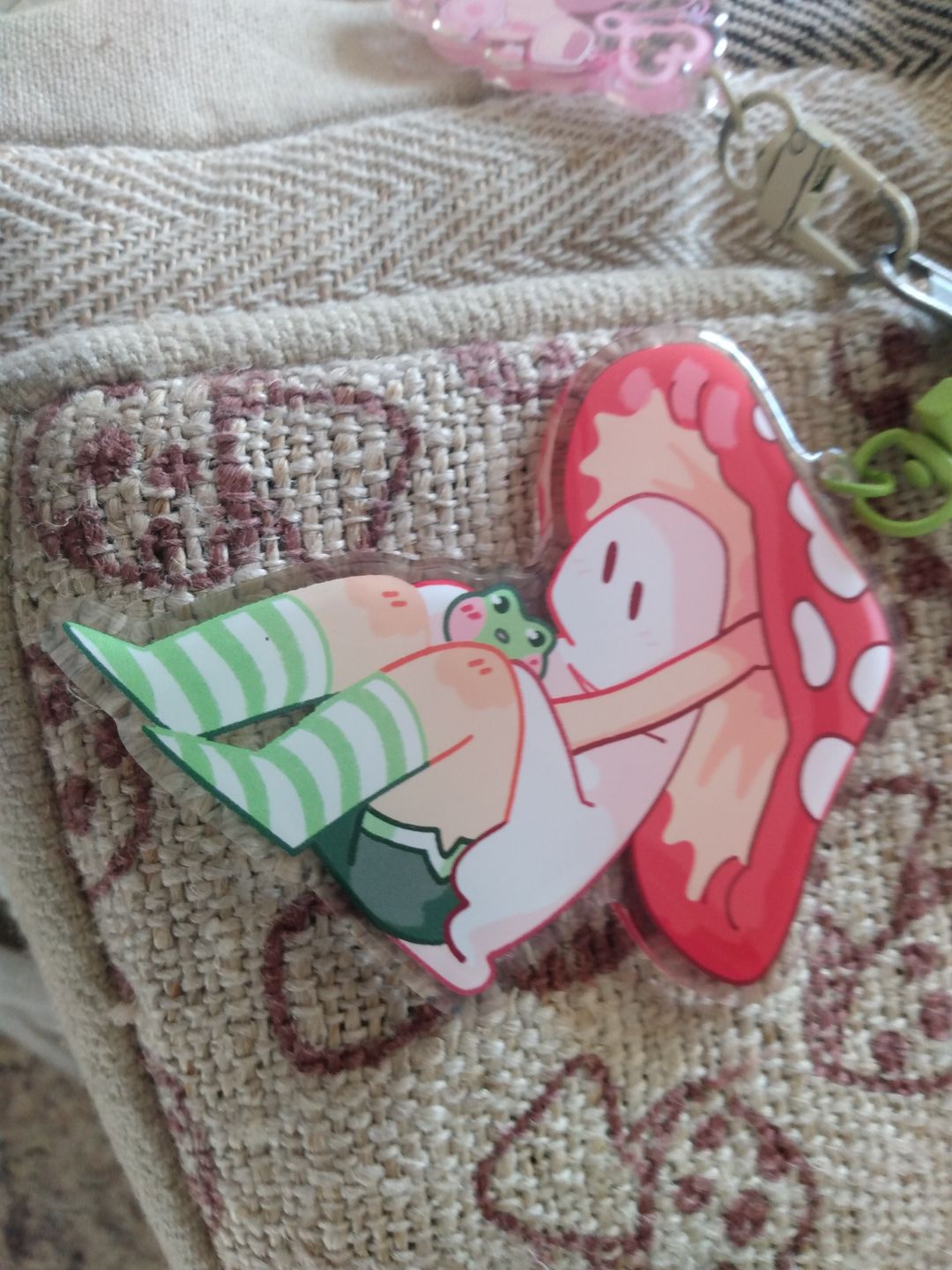 Customer photo review of Mushroom Ghost Keychains