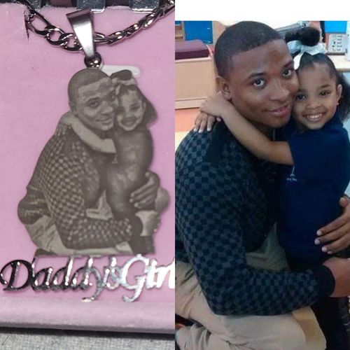 Customer photo review of Lovers Charm™ 18K Custom Engraved Necklace