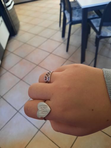 Customer photo review of Anello cuore con lettera