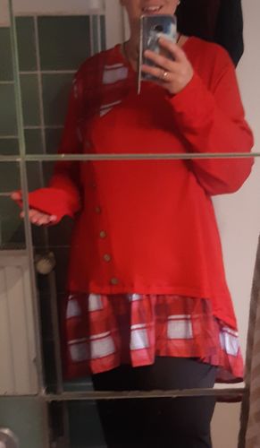 Customer photo review of Kariertes Langarmkleid