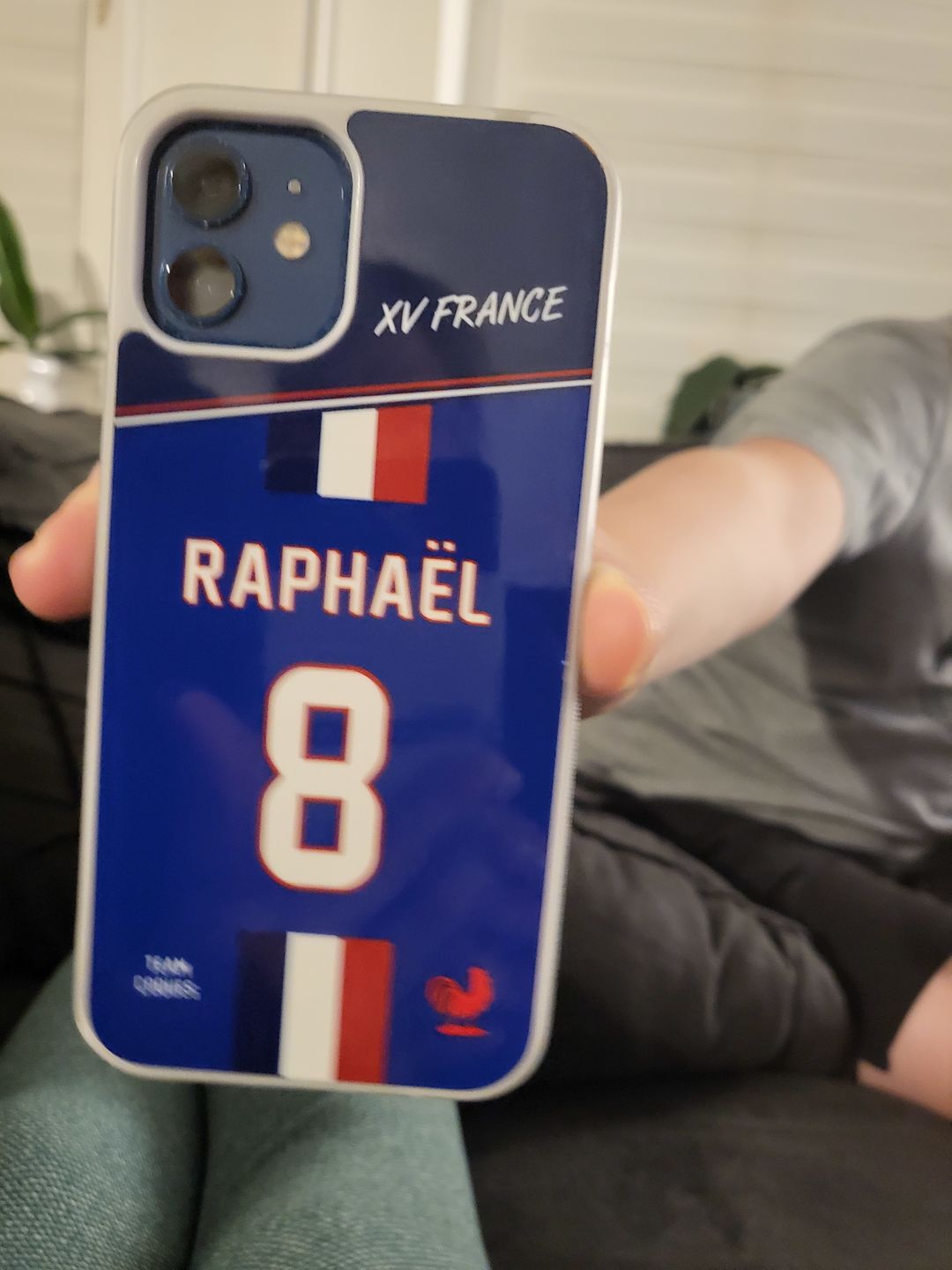 Customer photo review of Coque rugby XV FRANCE RUGBY personnalisable - TEAMCOQUES