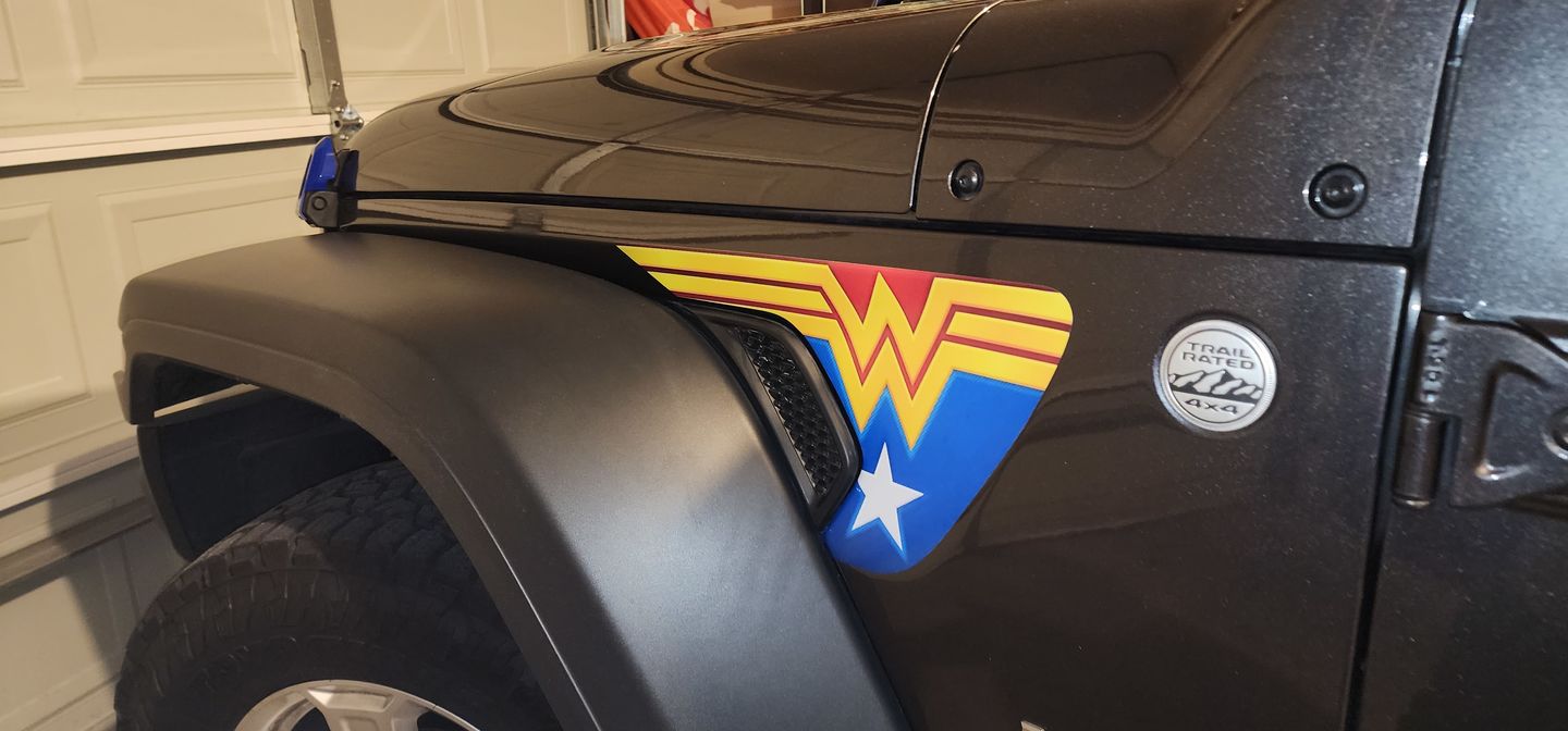 Customer photo review of Design Your Own Fender Vent Premium Wrap Decal for Wrangler and Gladiator