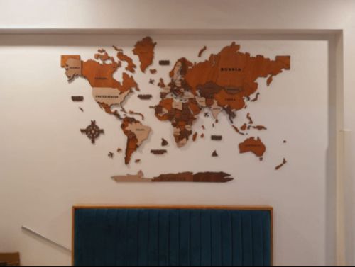 Customer photo review of 3D Wooden World Map Multicolor