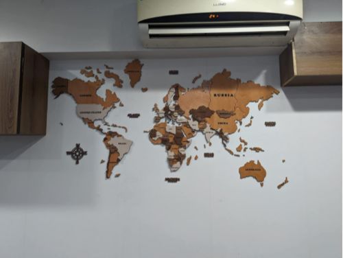 Customer photo review of 3D Wooden World Map Multicolor