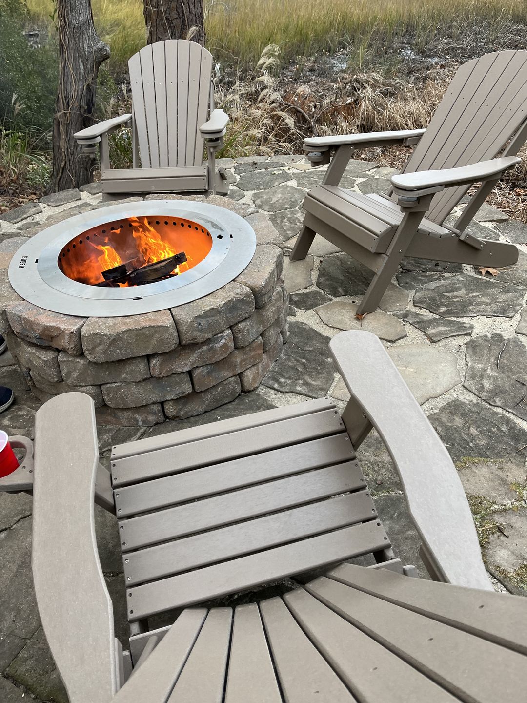 Customer photo review of Set of 4 - DuraWeather Poly® King Size Folding Adirondack Chair with Collapsible Cup Holders