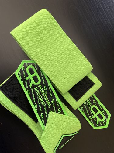 Customer photo review of Personal Record Heavy Duty Premium Elbow Wraps PR903 - Neon