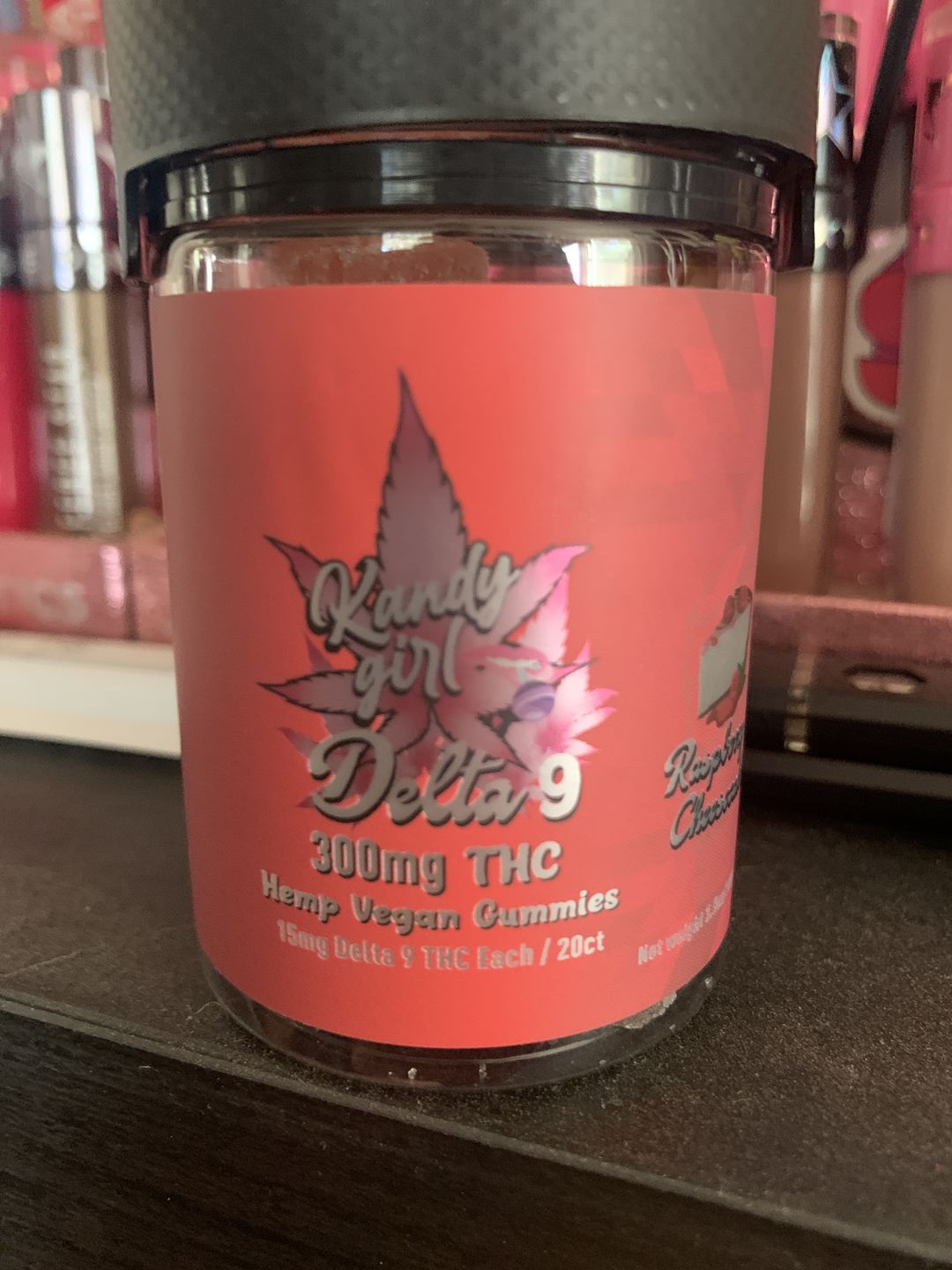 Customer photo review of Delta 9 THC Gummies Raspberry Cheesecake 300MG