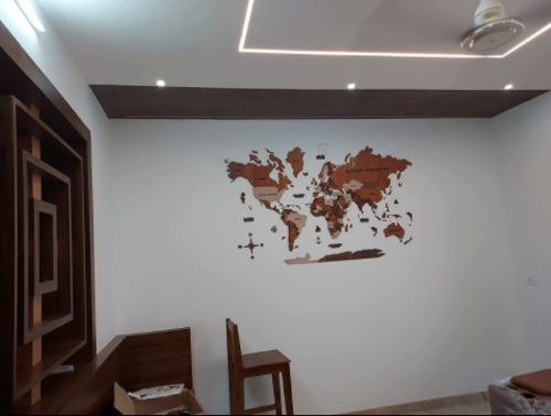 Customer photo review of 3D Wooden World Map Multicolor