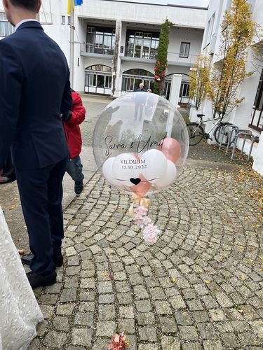 Kundenbewertung mit Foto zu Wedding Rose Gold Designer Ballon