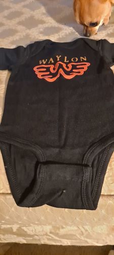 Customer photo review of Waylon Jennings Flying W Symbol Baby Onesie