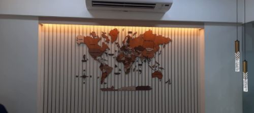 Customer photo review of 3D Wooden World Map Multicolor