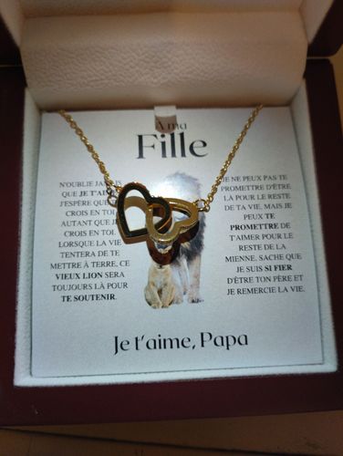 Customer photo review of Collier Amour Fusionnel -  À ma fille - Ce vieux lion sera toujours là...