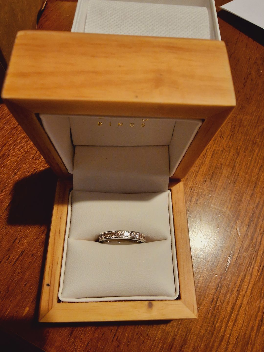 Customer photo review of Light Pink Stone White Gold 3mm Full Glitz Ring