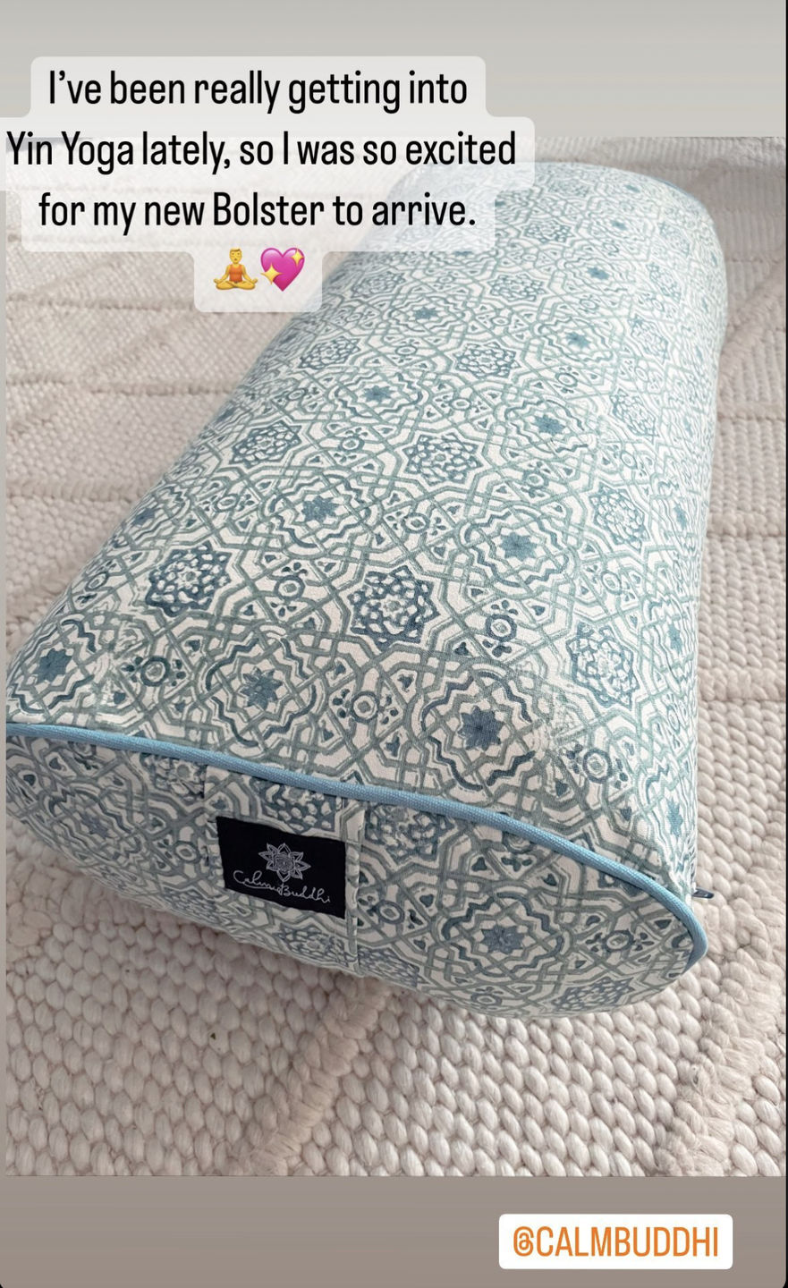 Customer photo review of Moroccan Dreams Oval Yoga Bolster