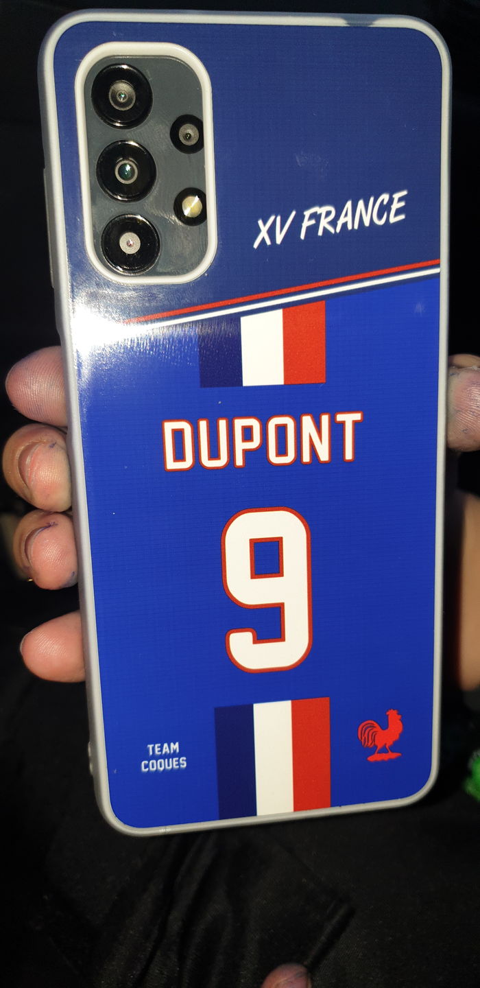 Customer photo review of Coque rugby XV FRANCE RUGBY personnalisable - TEAMCOQUES