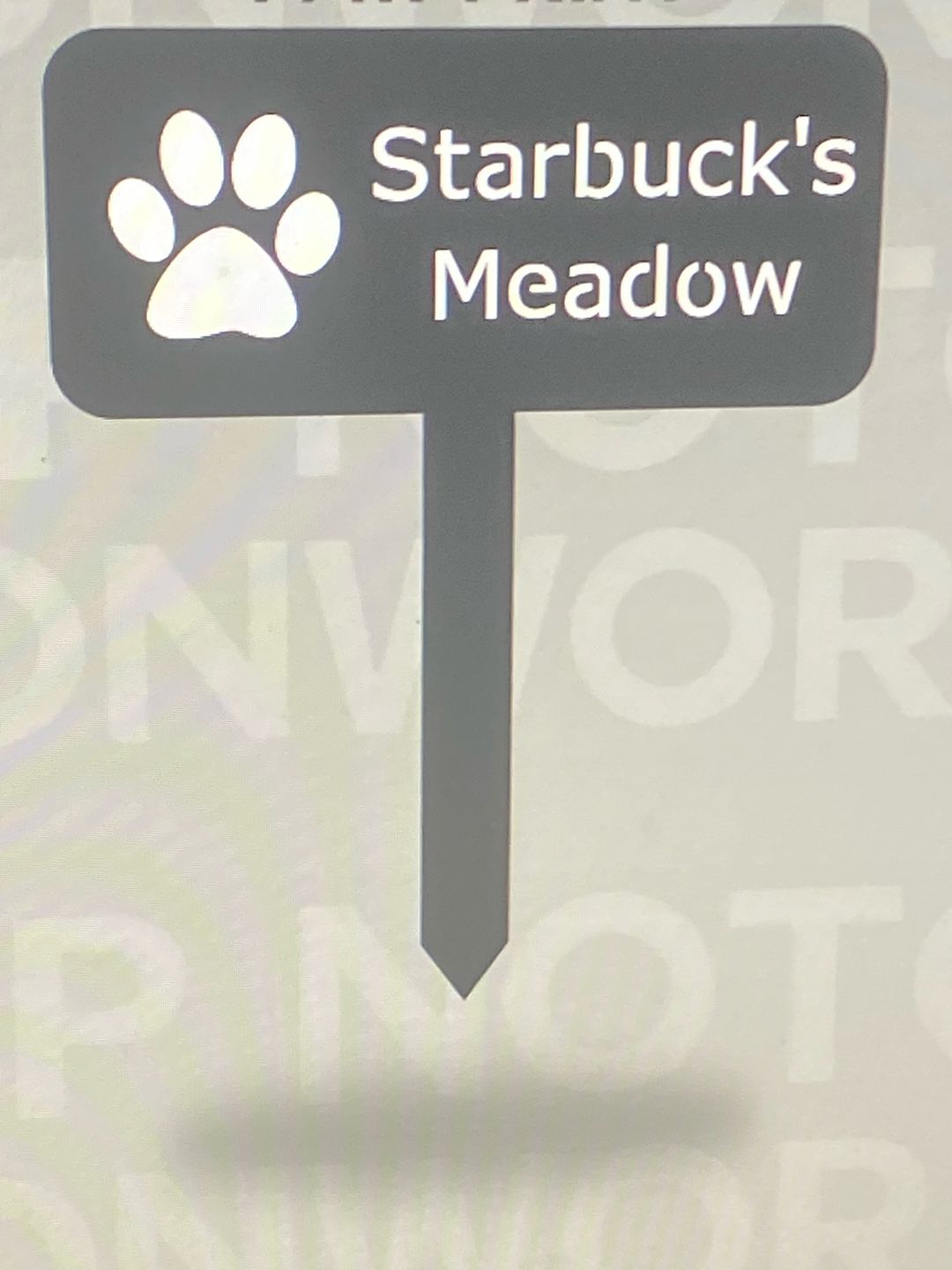 Customer photo review of Custom Garden Sign | Garden Sign | Personalized Garden Sign | Garden |  Garden Stake | Garden Art | Metal Yard Art