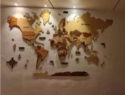 Customer photo review of 3D Wooden World Map Multicolor