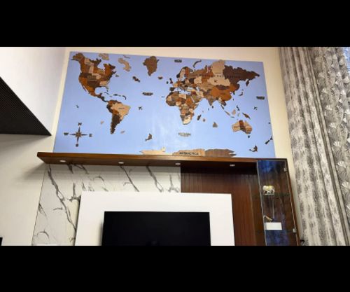 Customer photo review of 3D Wooden World Map Multicolor