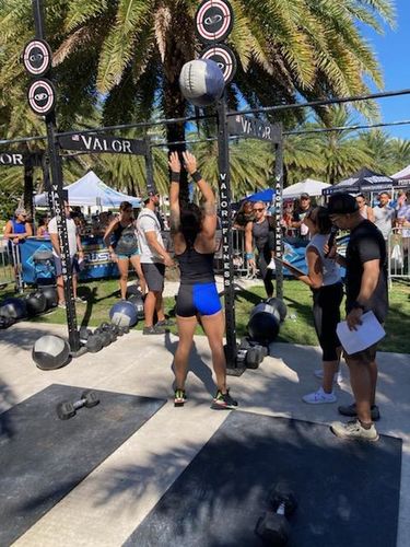 Customer photo review of Salty Savage Ladies High Rise Spliced Training Shorts | Wet Suit Performance | Black/Blue