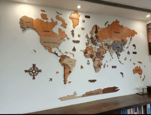 Customer photo review of 3D Wooden World Map Multicolor