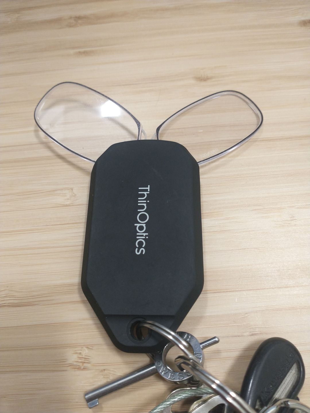Customer photo review of Readers + Black Keychain Case