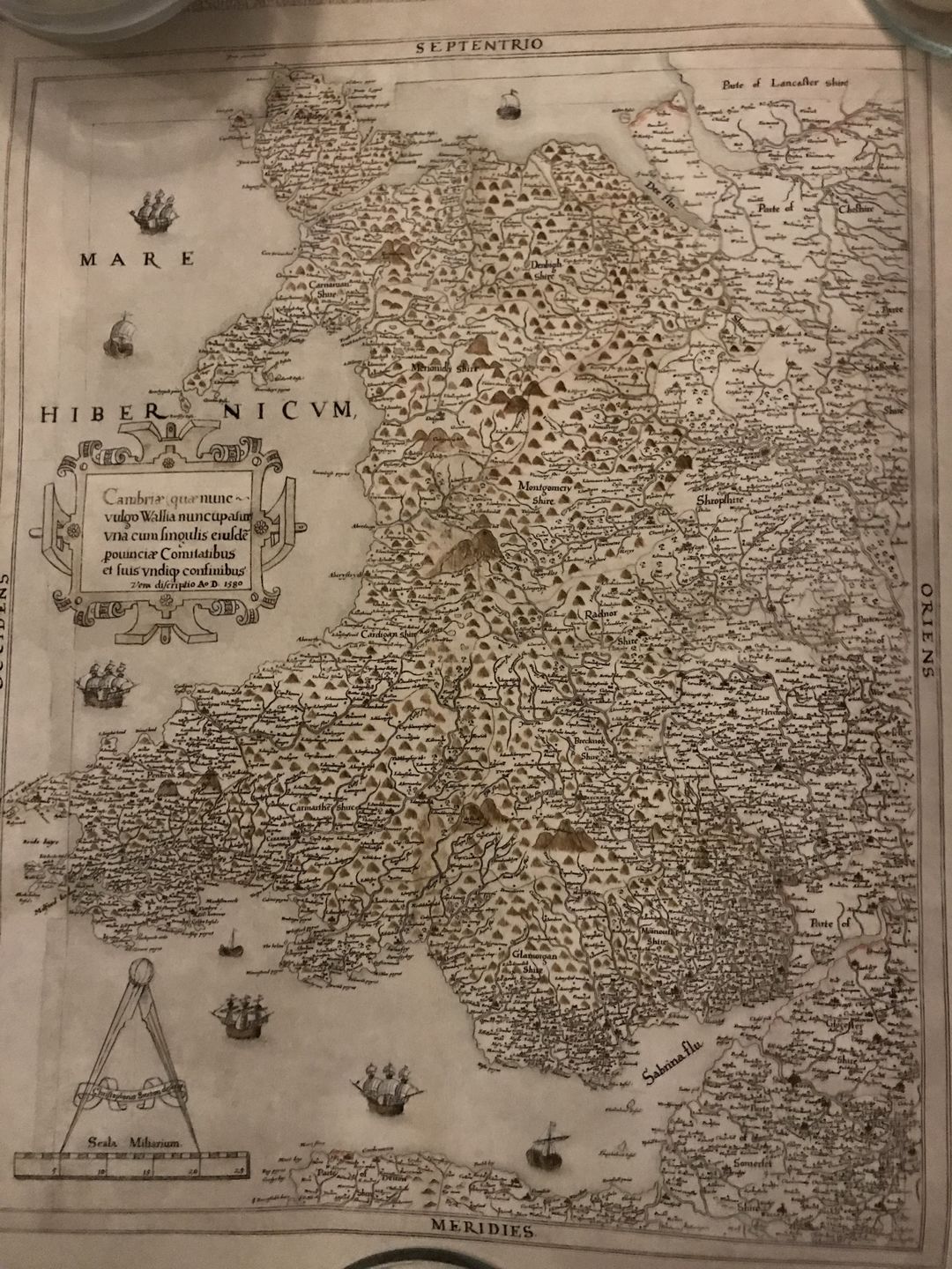 Customer photo review of Old Map of Wales, Cymru by Christopher Saxton in 1580 - First Accurate Map of Wales