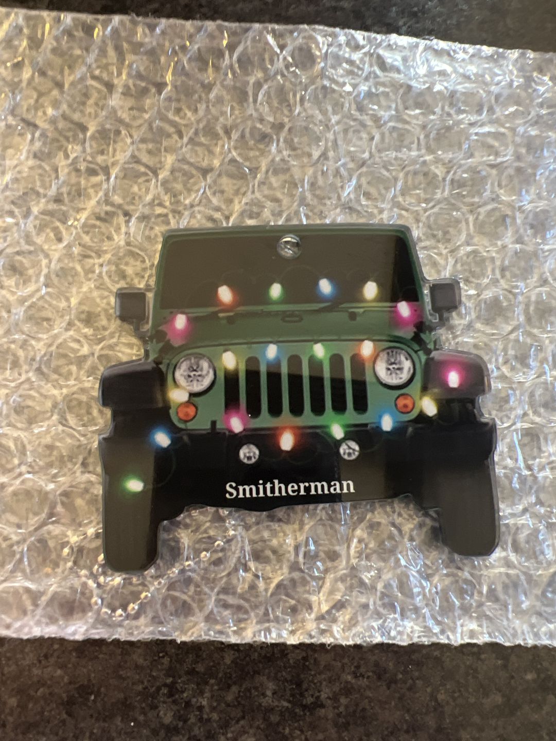 Customer photo review of Personalized Jeep Car Acrylic Christmas Ornament