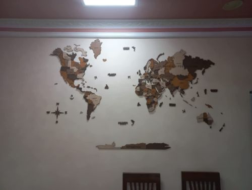 Customer photo review of 3D Wooden World Map Multicolor