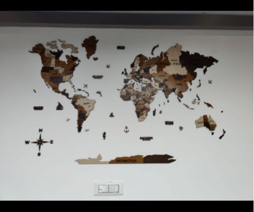 Customer photo review of 3D Wooden World Map Multicolor