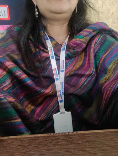Customer photo review of Pashtush Womens Pure Wool Multicolour Striped Shawl, With Woolmark Certificate