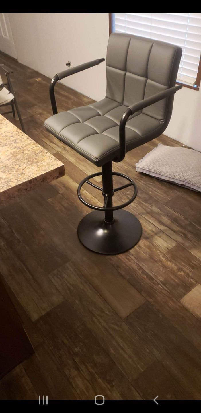 Customer photo review of Adjustable Square Bar Stools with Arm Rest (Set of 2)