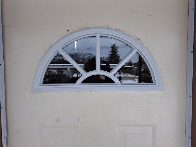 Customer photo review of Clear Sunburst Glass and Frame Kit (Fanlite 24" x 12" Frame Size)