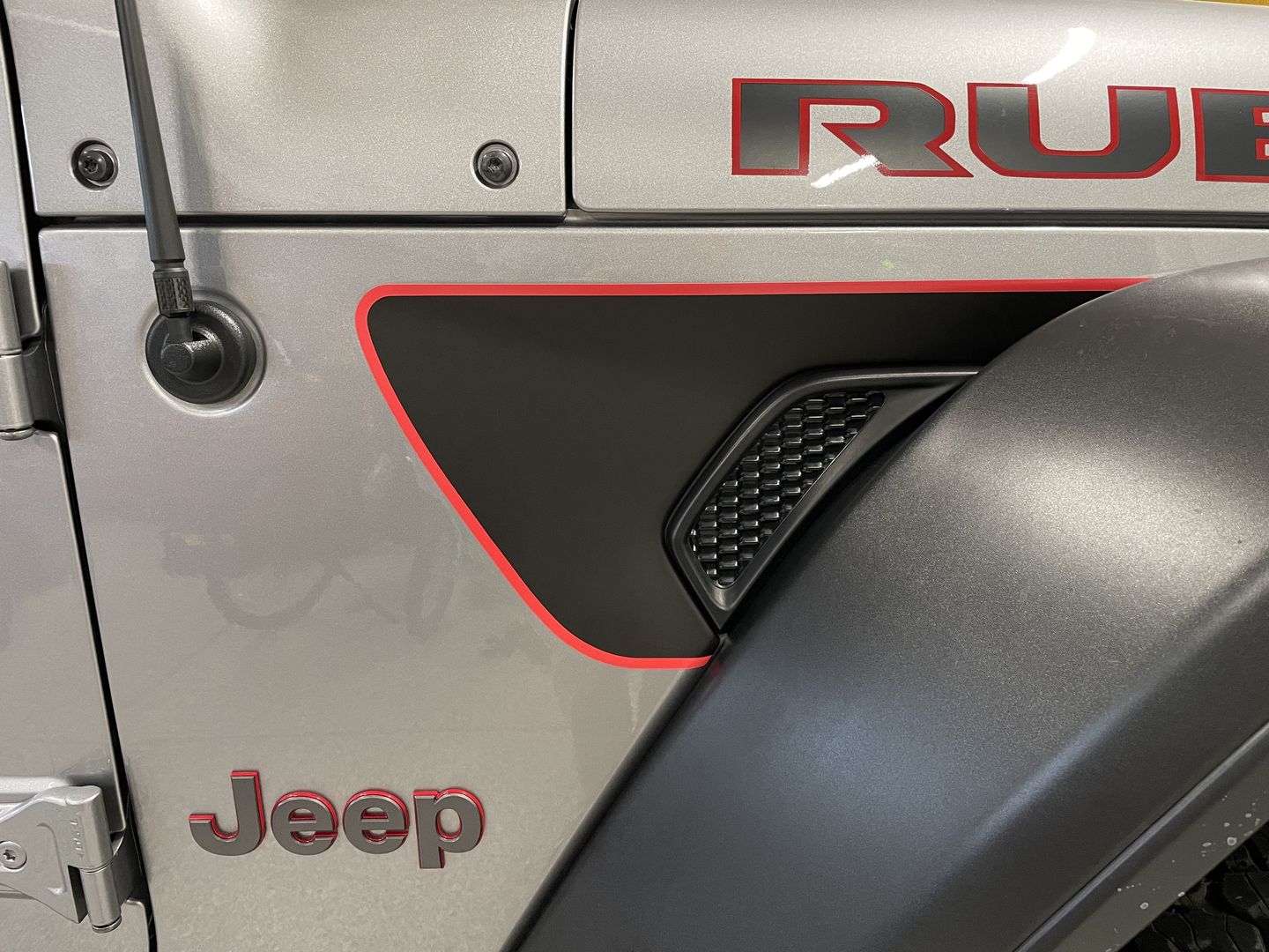Customer photo review of Matte Black Fender Vent Premium Wrap Decal for Wrangler and Gladiator
