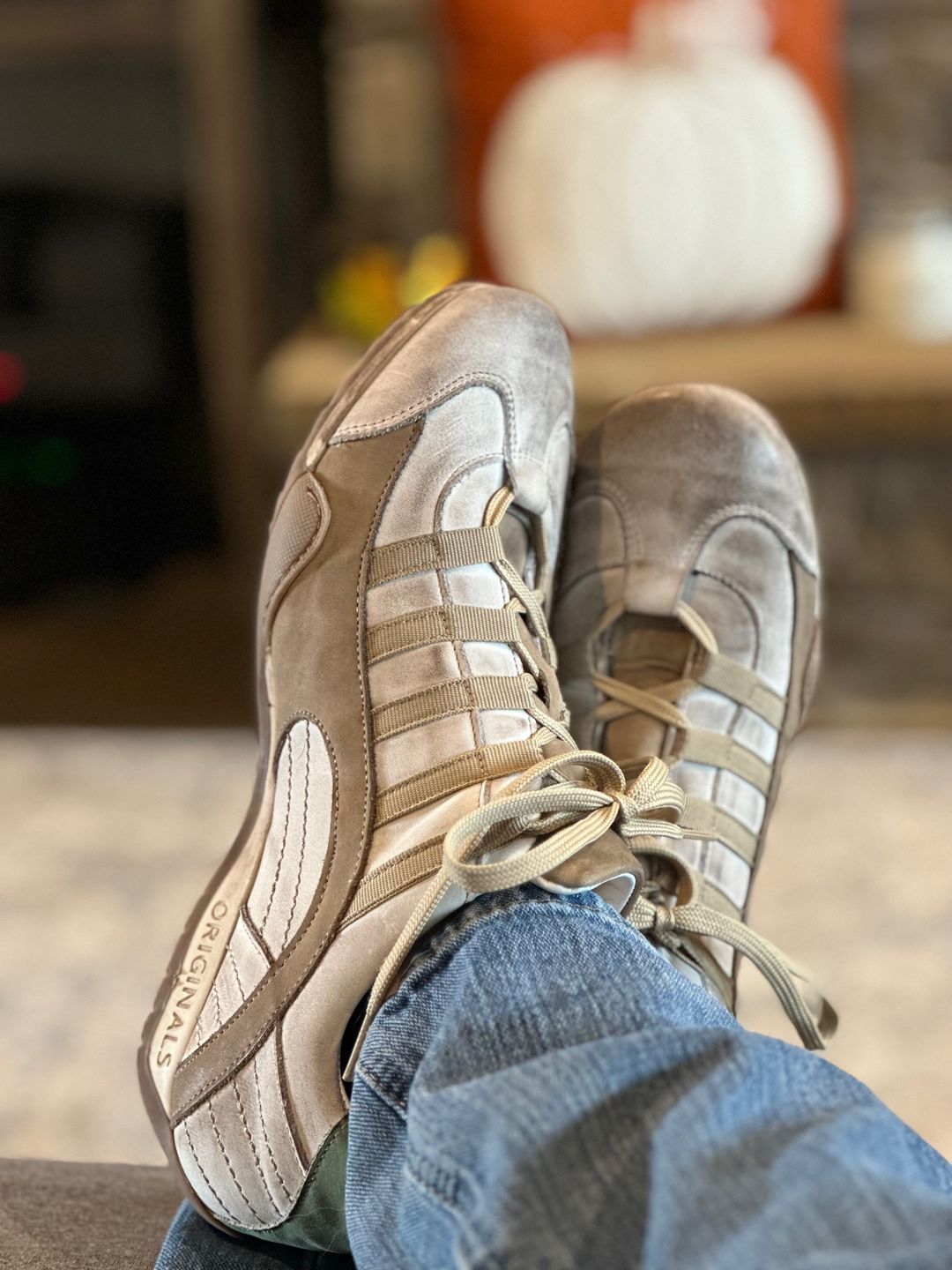 Customer photo review of *NEW COLOR!* Men's GrandPrix Sneaker in Torino (Soft White, Taupe, and Green)