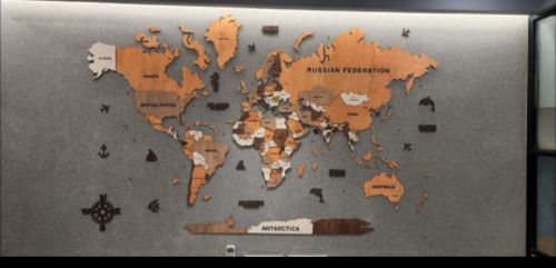 Customer photo review of 3D Wooden World Map Multicolor
