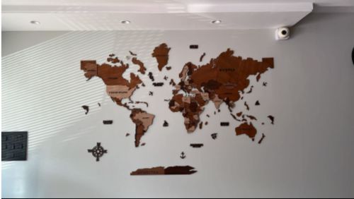 Customer photo review of 3D Wooden World Map Multicolor