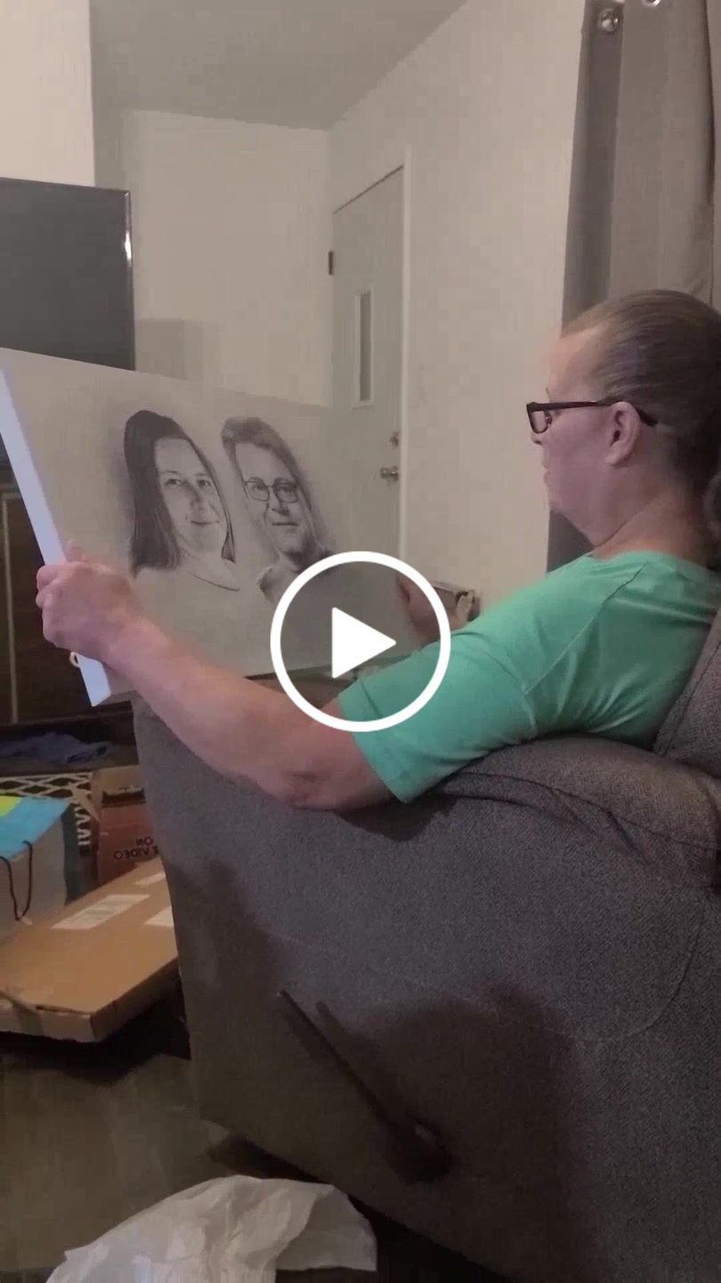 Customer video review of Charcoal Memorial Portraits from Photos
