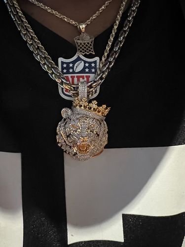 Customer photo review of Iced Out Crowned Lion Pendant