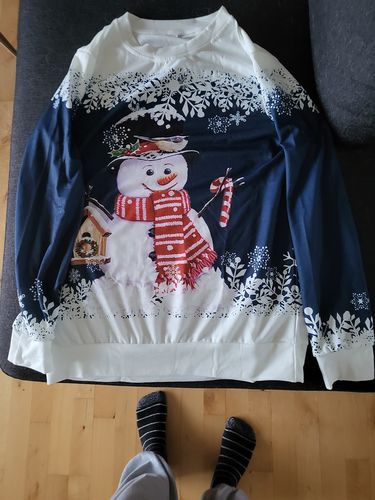Customer photo review of Multifarvet sweater med juletryk