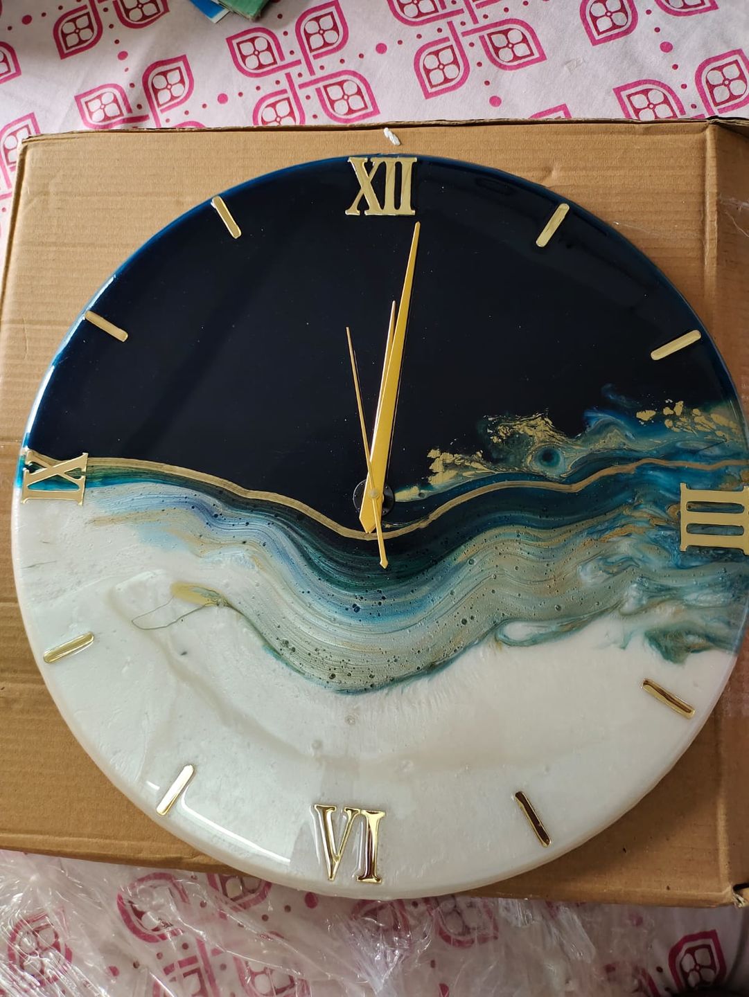 Customer photo review of Ticking Thunder Clock Regular Size 17.5 Inches (Royal Blue)