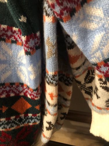 Customer photo review of Casual O Neck Long Sleeve Christmas Printed Loose Sweater